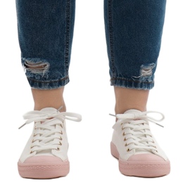 Fehér cipők YZ110-9 rózsaszín 2