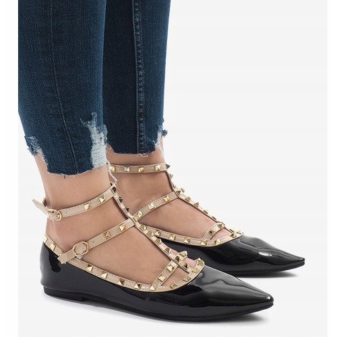 Fekete lakkozott balerinák 127-12 1