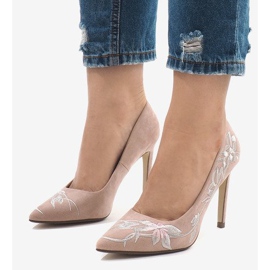 Rózsaszín velúr magassarkú 16032-18 1