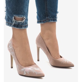 Rózsaszín velúr magassarkú 16032-18 2