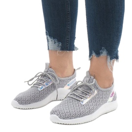 Szürke háló sportcipő G8347-1 1