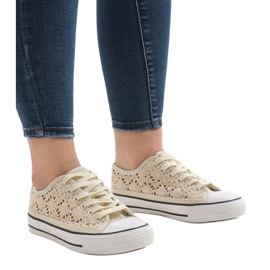 Bézs csipke cipők BB2050-SP 1