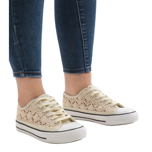 Bézs csipke cipők BB2050-SP 1