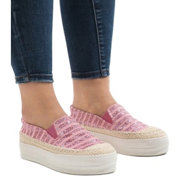 Rózsaszín espadrilles cipők a GH001 platformon 1