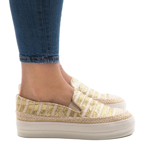 Arany espadrilles cipők a GH001 platformon aranysárga 1