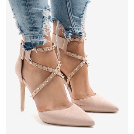 Rózsaszín velúr magas sarkú cipő GH11547 1