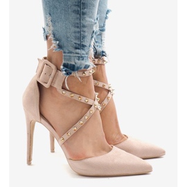 Rózsaszín velúr magas sarkú cipő GH11547 2