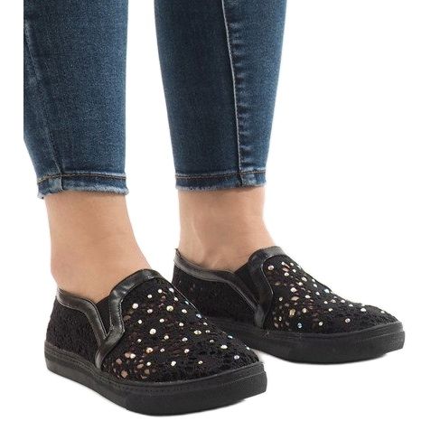 HC233 fekete csipke cipők 1