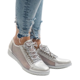 Ezüst áttört cipő TL44 szürke 1