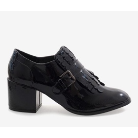 Fekete lakkozott magas sarkú csizma PZY-02 2