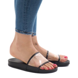 Fekete átlátszó papucs 815 1