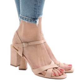 Rózsaszín magas sarkú szandál FH39002 2