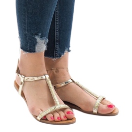 Arany szandál SY-644 díszítéssel aranysárga 1