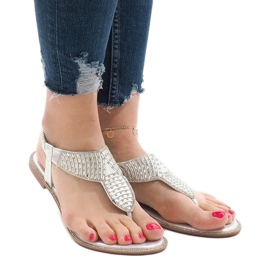 Ezüst szandál JN1359-2 díszítéssel szürke 1 Ezüst szandál JN1359-2 díszítéssel szürke 1