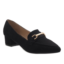 Fekete velúr magas sarkú cipő 7078-P 1