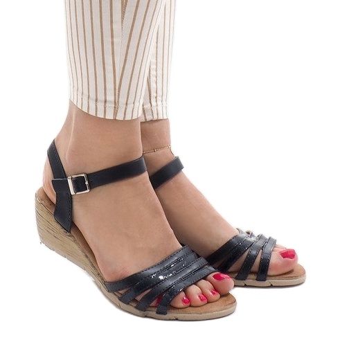 Navy blue ék szandál S-260 sötétkék 1