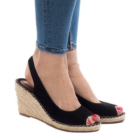 Fekete ék szandál 2894 2