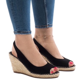 Fekete ék szandál 2894 1