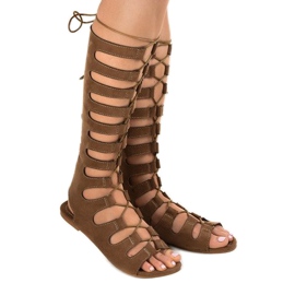 Barna lapos gladiátor szandál 289-9 1