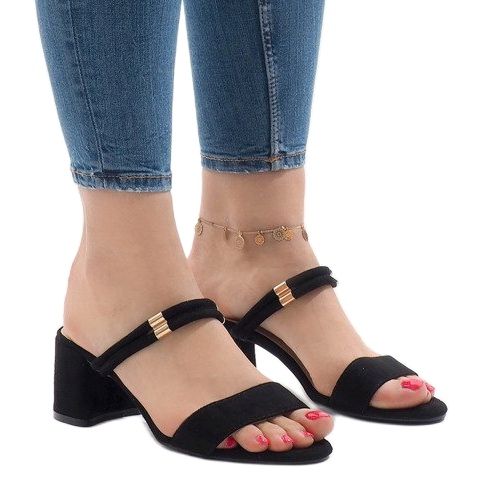 Fekete M806 magas sarkú cipő 1