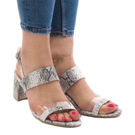 Kígyó szandál a posta velúr S-7346 fehér 1