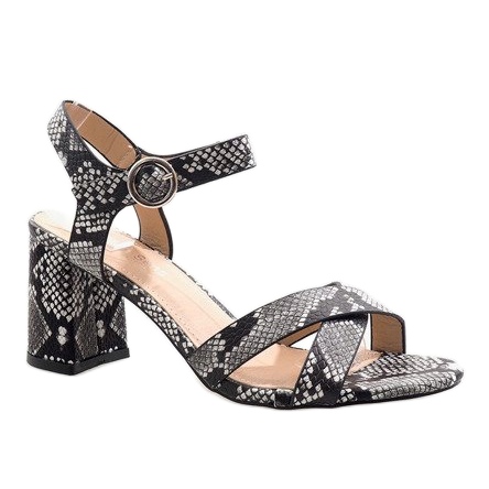 Kígyó szandál az oszlopon X-116 velúr fekete sokszínű 1