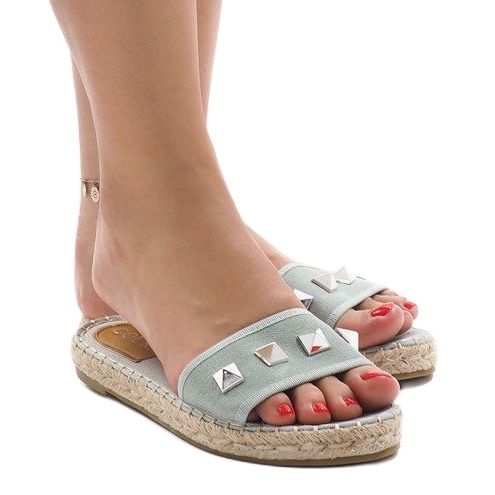 Zöld farmer papucs csapokkal 7087 sokszínű 1