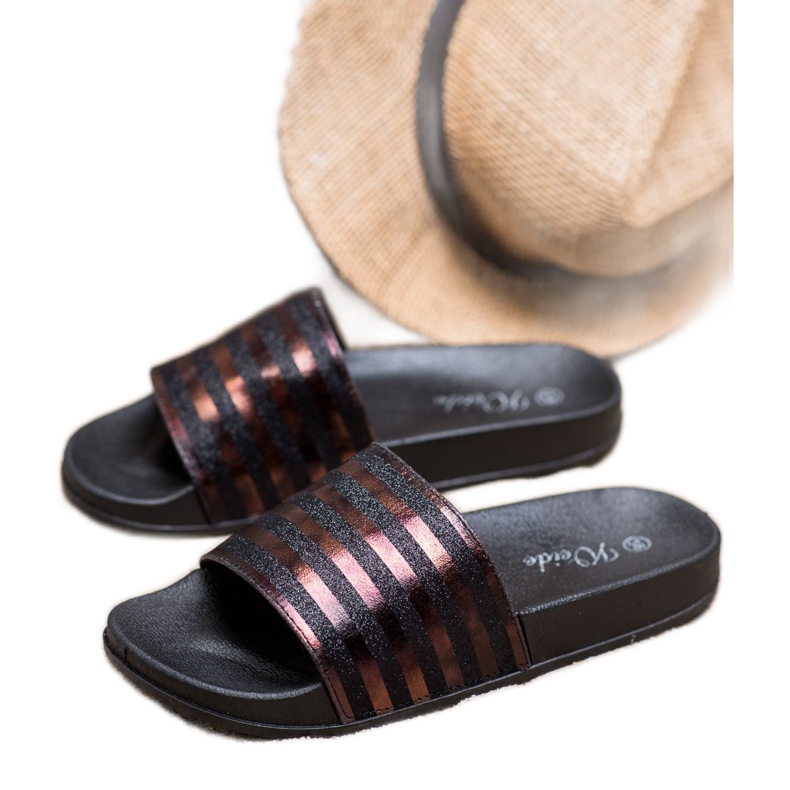 Weide Papucs csillogással fekete 2