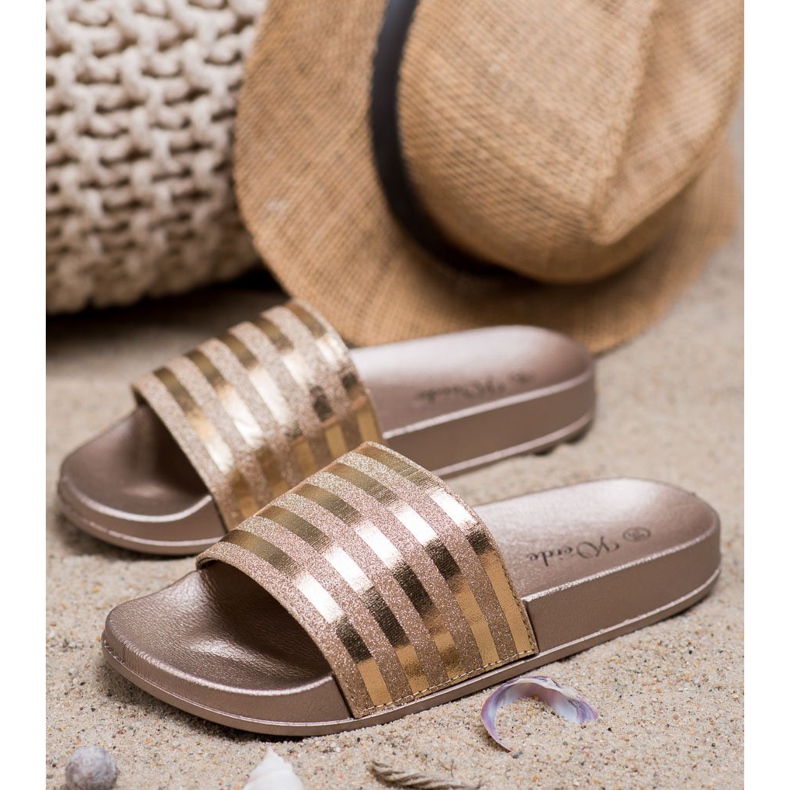 Weide Papucs csillogással sárga 2