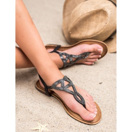 Queen Vivi Női lapos szandál fekete 2