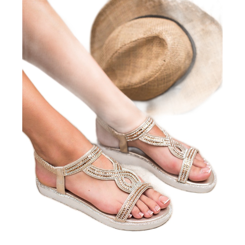 SHELOVET Wedge Slip-On szandál sárga 2