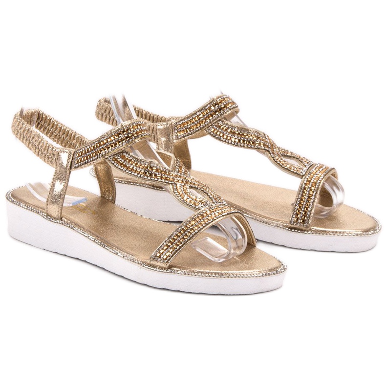 SHELOVET Wedge Slip-On szandál sárga 1