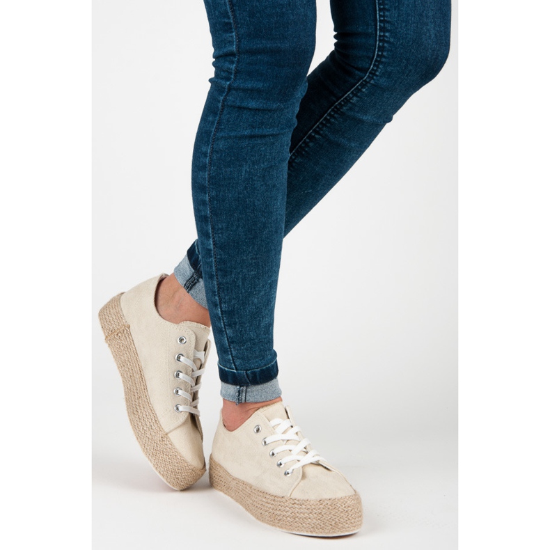 Bézs Espadrilles A Kötés 2