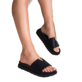 SHELOVET Papucs a platformon fekete 1 SHELOVET Papucs a platformon fekete 1