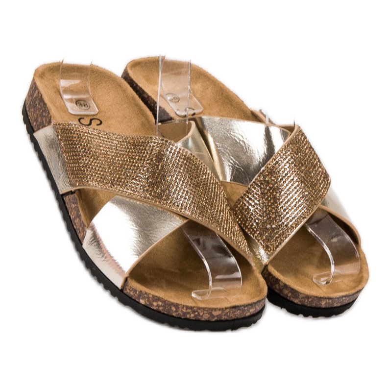 SHELOVET Klasszikus arany papucs aranysárga 1