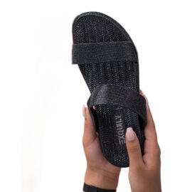 EXQUILY Divatos gumi papucs fekete 1