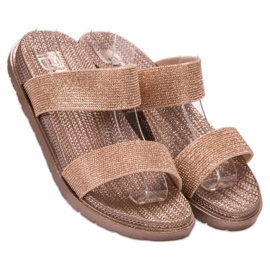 EXQUILY Divatos gumi papucs rózsaszín 1