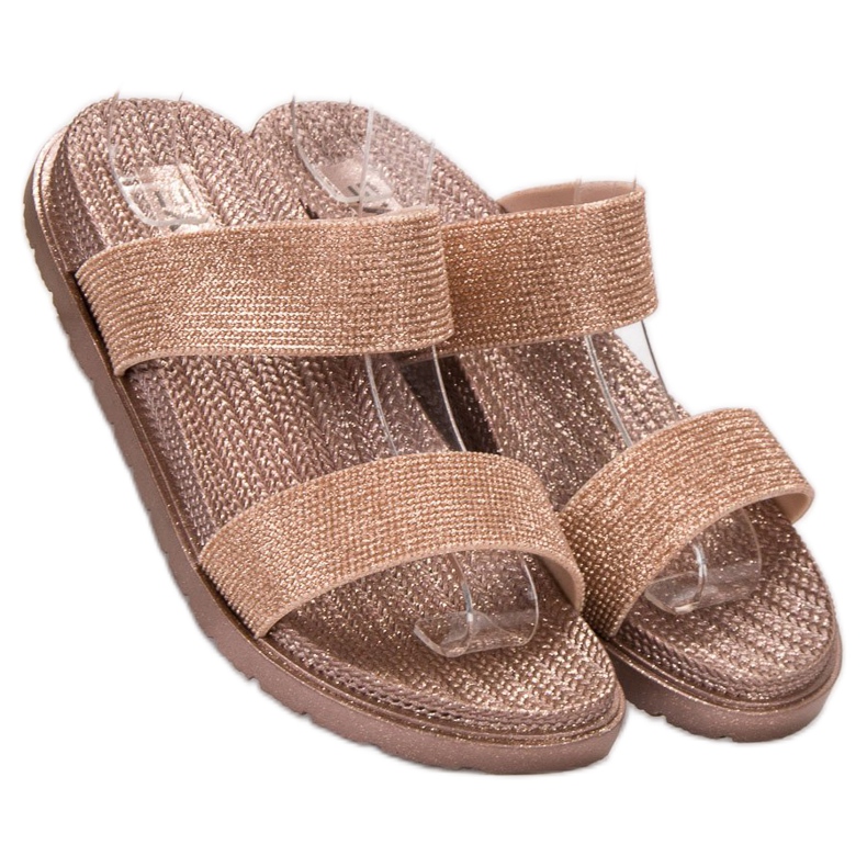 EXQUILY Divatos gumi papucs rózsaszín 1