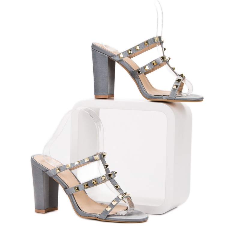 SDS Rock szandál magassarkúban szürke 1