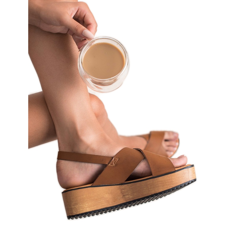 SHELOVET Szandálok A Platformon barna 2