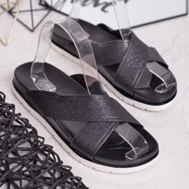 Emaks Fekete papucs csillogással 2