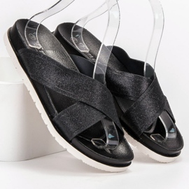 Emaks Fekete papucs csillogással 1