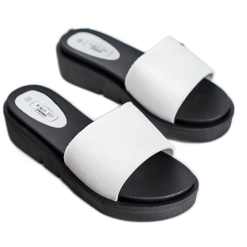 SHELOVET Wedge szandál fehér 1