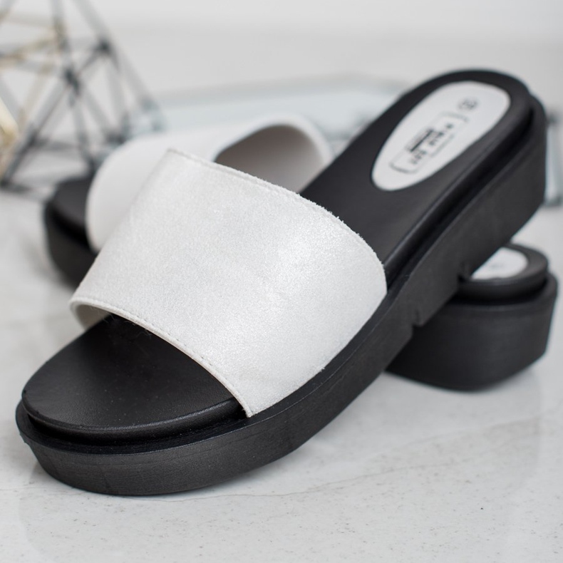 SHELOVET Wedge szandál fehér 2