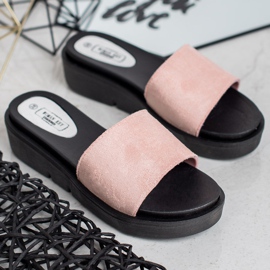 SHELOVET Wedge szandál rózsaszín 1