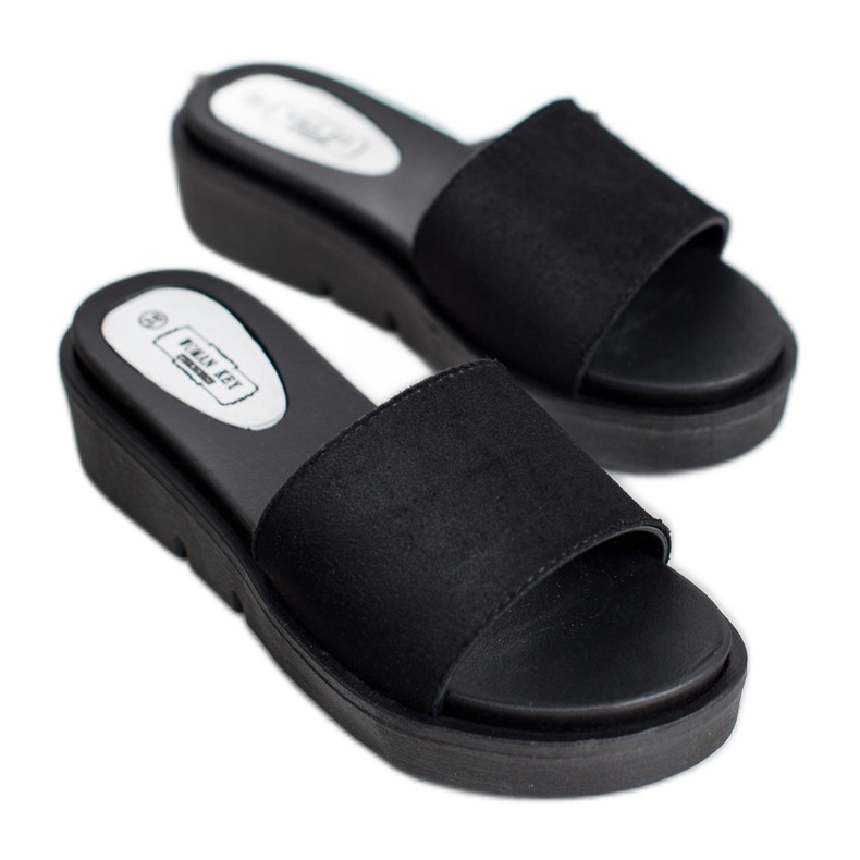 SHELOVET Wedge szandál fekete 2