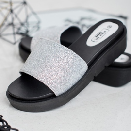 SHELOVET Gumi ék papucs szürke 2