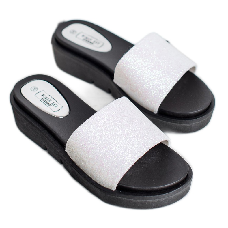 SHELOVET Gumi ék papucs fehér 1