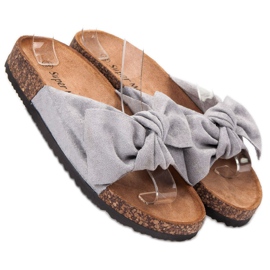 Super Me Divatos szürke papucs 1