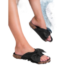 Bona Velúr papucs íjjal fekete 1